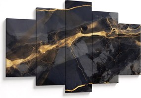 Obraz - Čierno - zlatý dekor (150x105 cm)