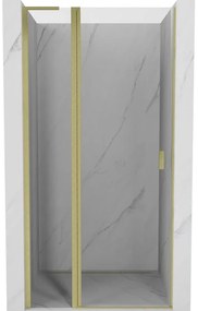 Mexen, Mexen Mist L výklopné sprchové dvere 120 cm, transparentné, brúsené zlaté - 8A4L-120-000-55-00