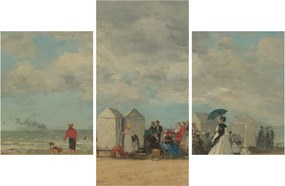 Obraz - Eugène Boudin, Beach Scene , reprodukcia (90x60 cm)