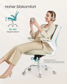 Ergonomická kancelárska stolička v farbe ovsená béžová