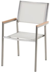 Záhradná jedálenská sada Grosso (čierna) (sklenená doska 180x90 cm) (biele stoličky). Vlastná spoľahlivá doprava až k Vám domov. 1011747
