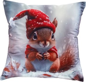 Súprava 2 ks obliečok na vankúšiky VEVERIČKA a JEŽKO 40 x 40 cm