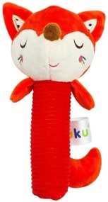 Plyšová hračka s hrkálkou Akuku - Líška, oranžová