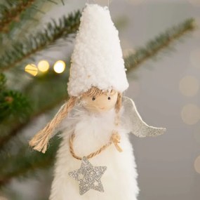 Vianočná ozdoba PLYS biely anjelik 985076
