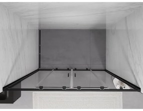 Mexen Exo, 2-krídlové posuvné 150x200 cm, 6mm číre sklo, čierny profil, 8152-150-000-70-00