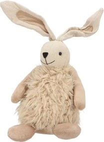 Tmavo béžový plyšový zajačik s chlpatým telom - 14*12*33 cm