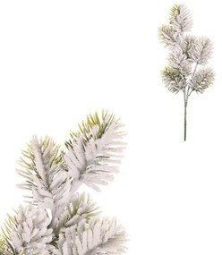 Zasnežená umelá smreková vetvička, 13 x 36 cm