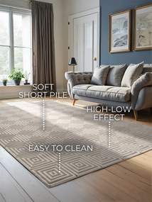 ELLE Decoration, Kusový koberec Perles 106184 White Cream z kolekcie Elle, 120x170, béžová, obývacia izba