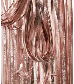 jx-41509 Godan Strapcový záves s chrómovým efektom 100x200cm Rúžove zlato