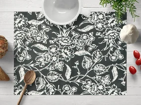 Biante Dekoračné prestieranie na stôl PML-105 Biele kvety na čiernom 30x40 cm
