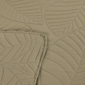 Béžový prehoz na posteľ so vzorom LEAVES Rozmer: 170 x 210 cm