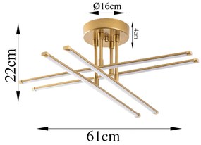Stropní LED svítidlo EXHAUST zlaté
