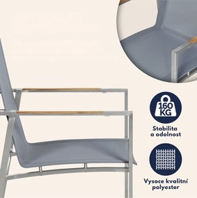 Sada 4 ks záhradných stoličiek Monzu sivá