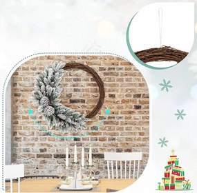 Snehová zimná vence s teplými LED svetlami