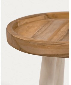 Okrúhly odkladací stolík z tíkového dreva ø 35 cm Glenda – Kave Home
