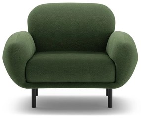 Zelené kreslo z textílie buklé Poppy – Micadoni