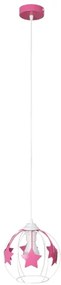Detský luster na lanku STARS 1xE27/15W/230V ružová/biela