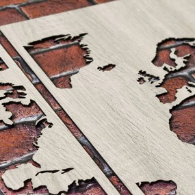 DUBLEZ | Drevená nálepka na stenu - Mapa sveta