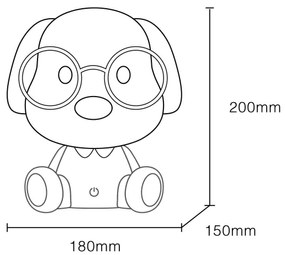 Globo 21761P - LED stmievateľná detská nočná lampa PUPPY 1W/5V 500 mAh ružová