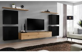 Obývacia stena Switch IV Čierna /Wotan