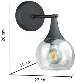 Nástenné svietidlo STAR 1xE27/60W/230V čierna/číra