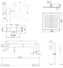 Sapho, LATUS podomítkový sprchový set s pákovou baterií, 2 výstupy, chrom, 1102-42-01