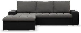 Rohová rozkladacia sedačka AURORA ľavá tmavosivá / čierna