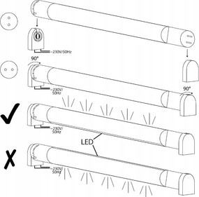 4x LED trubicové svetlo 120 cm 18 W 2430 lm 4000K G13 T8