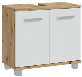 Kúpeľňová skrinka VENOM biela/dub artisan