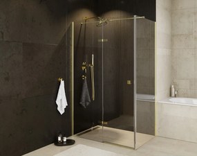 Besco Obdĺžnikový sprchový kút PIXA GOLD R 100x80 (100x90, 120x80, 120x90), výška 195 cm - bez vaničky BESCO-Rozmery: 120x90, BESCO-Orientácia: Pravá
