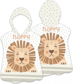 Detské pončo HAPPY LION biele 60 x 60 cm