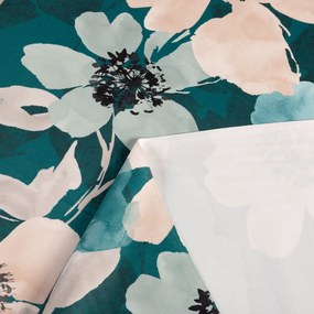 Biante Zamatový štvorcový obrus Tamara TMR-027 Veľké kvety na tmavo zelenom 40x40 cm