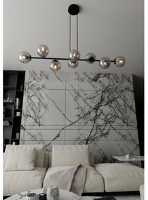 Luster na lanku ROSSI 8xE14/10W/230V čierna/šedá