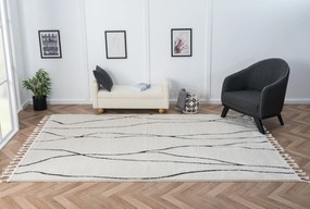 My Flair, Kusový koberec Moroccan Serenity weiß, 100x200, čiernobiela, obývacia izba