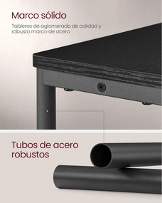 Úzky nočný stolík s funkciou nabíjania, 18 x 45 x 58 cm, čierny