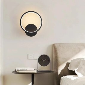 Toolight Toolight, LED nástenné svietidlo 20cm, 10W, 3000K, LHJ081-W, čierna matná, OSW-50060