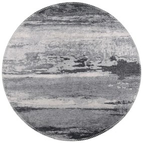 Sivý umývateľný okrúhly koberec ø 80 cm – Vitaus