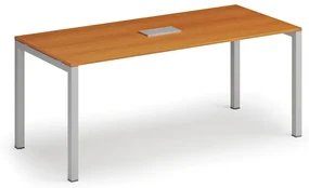 Stôl SQUARE 1800 x 800 x 750, čerešňa + stolová zásuvka TYP I, strieborná