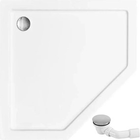 Päťuholníková sprchová vanička z minerálneho akrylu REA DIAMOND 90x90 cm biela