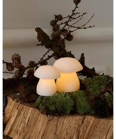 SIRIUS Sviečka LED hríbik, biela, sada 2 ks, cca 10 cm