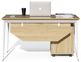 Kancelársky stôl s kontajnerom Houseland Profit Home 02 dub/biela