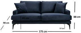 Pohovka Papira 2 Navy Blue