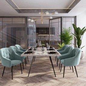 Zelená Zamatová stolička Luisa dĺžka 54 × šírka 50 × výška 80 cm MILO CASA