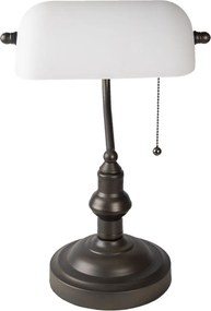 Kovová stolná lampa s bielym tienidlom Michel - Ø 27 * 40 cm E27 / max 1 * 60W