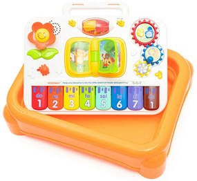 Baby Mix Multifunkčný hudobný vzdelávací stôl 3v1,žltý