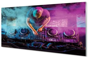 Obraz na skle DJ konzola farebné osvetlenie 125x50 cm