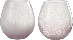 2ks fialkový sklenený veľký svietnik Hurricane Kraquel - Ø 18*20 cm