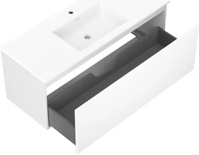 Mexen Orio, kúpeľňová skrinka 120 cm s umývadlom Otis, 1 zásuvka, biela matná, 91A10-12047-1-BF01-W18M01