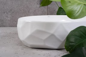 Rea Maya, keramické umývadlo na dosku 600x390x150 mm, biela lesklá, REA-U5660