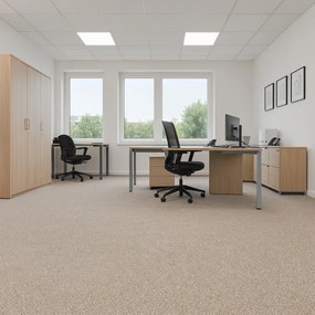 Timzo, Metrážny koberec Rubin 2113 l. beige, na mieru, šíře 4m, béžová, ab (mriežka), chodba / predsieň